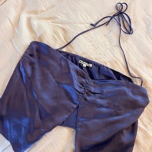 Reformation Purple Silk Crop Top